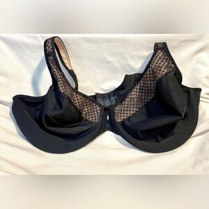 *EUC* BALI Underwire Bra #B543 - Size 42D - Unpadded Cups - Black over Beige -